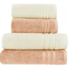 Handtuch-Set Hellorange-Creme, 4-teilig Soft Cotton