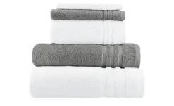 Handtuch-Set Weiß-Anthrazit, 5-teilig Soft Cotton