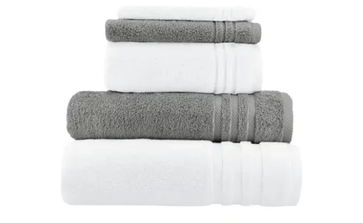 Handtuch-Set Weiß-Anthrazit, 5-teilig Soft Cotton