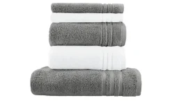 Handtuch-Set Weiß-Anthrazit, 5-teilig  Soft Cotton