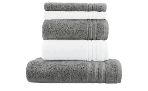 Handtuch-Set Weiß-Anthrazit, 5-teilig  Soft Cotton