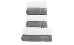 Handtuch-Set Weiß-Anthrazit, 6-teilig Soft Cotton