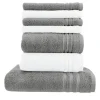 Handtuch-Set Weiß-Anthrazit, 7-teilig Soft Cotton