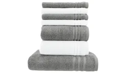 Handtuch-Set Weiß-Anthrazit, 7-teilig Soft Cotton