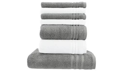 Handtuch-Set Weiß-Anthrazit, 7-teilig Soft Cotton