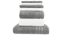 Handtuch-Set Weiß-Anthrazit, 7-teilig Soft Cotton
