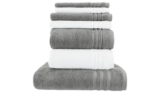 Handtuch-Set Weiß-Anthrazit, 7-teilig Soft Cotton