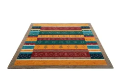 Handweber Panguni | Kamelgelb, mehrfarbig, 140x200 cm