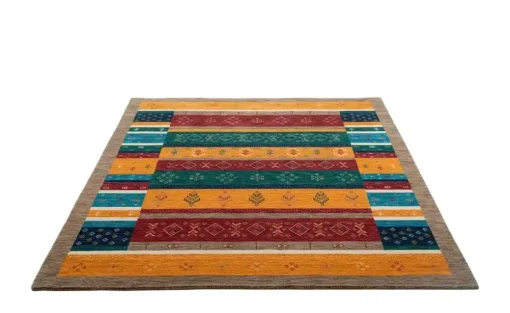 Handweber Panguni | Kamelgelb, mehrfarbig, 140x200 cm