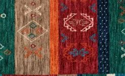 Handweber Panguni | Rostrot, mehrfarbig, 140x200 cm
