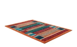 Handweber Panguni | Rostrot, mehrfarbig, 140x200 cm