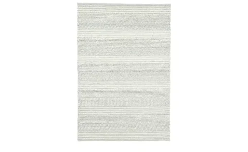 Handwebteppich Taching | 80x150 cm, Creme, Hellgrau