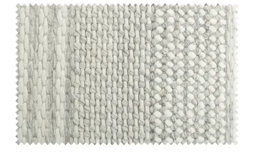 Handwebteppich Taching | 80x150 cm, Creme, Hellgrau