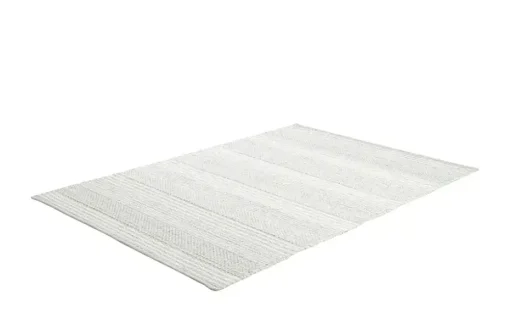 Handwebteppich Taching | 80x150 cm, Creme, Hellgrau
