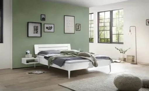 HASENA Massivbettgestell Buche Busseto | 140 cm, Weiß