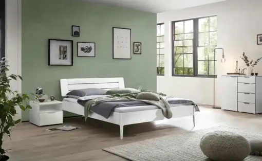 HASENA Massivbettgestell Buche Busseto | 140 cm, Weiß