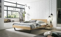 HASENA Massivholz-Bettgestell Asti | Eiche, Anthrazit, 140 cm