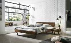 HASENA Massivholz-Bettgestell Asti | Nussbaum, Anthrazit, 140 cm