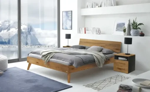 HASENA Massivholz-Bettgestell Ancona | Wildeiche, 140 cm