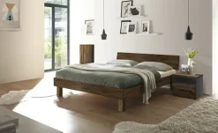 HASENA Massivholz-Bettgestell Forti | 140 cm, Nussbaum