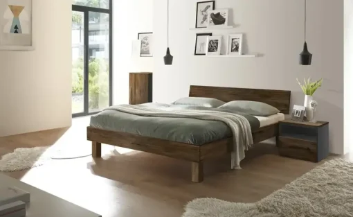 HASENA Massivholz-Bettgestell Forti | 140 cm, Nussbaum