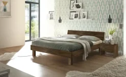 HASENA Massivholz-Bettgestell Forti | 140 cm, Nussbaum
