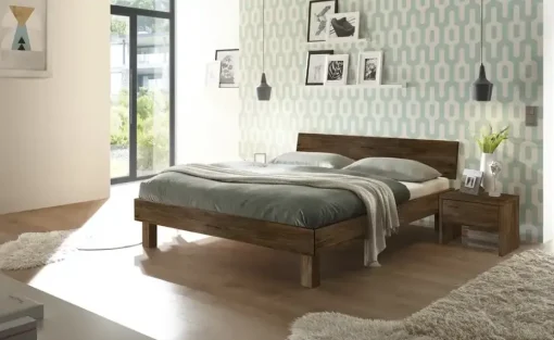 HASENA Massivholz-Bettgestell Forti | 140 cm, Nussbaum