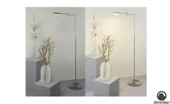 HELL-höllisch gutes Licht Bridge-Stehleuchte 1-flammig Nickel matt | matt, silberfarben