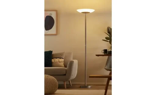 HELL-höllisch gutes Licht LED-Deckenfluter, 1-flammig, Nickel-matt