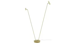 HELL-höllisch gutes Licht LED-Stehleuchte, 2-flammig, messing-matt | messingfarben, matt