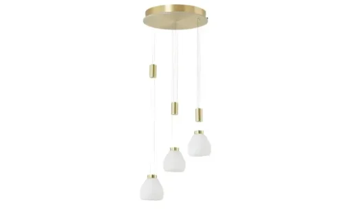 HELL-höllisch gutes Licht LED-Pendelleuchte, 3-flammig, Rondell, messing | messingfarben, matt