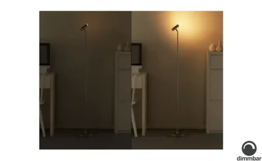 HELL-höllisch gutes Licht LED-Stehleuchte, 1-flammig, Nickel-matt | edelstahlfarben, matt