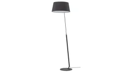 HELL-höllisch gutes Licht Stehleuchte, 1-flammig, schwarz/chrom mit grauen Schirm
