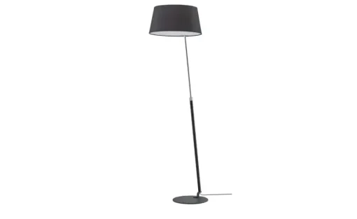 HELL-höllisch gutes Licht Stehleuchte, 1-flammig, schwarz/chrom mit grauen Schirm