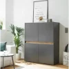 Highboard Cande | Anthrazit, Eiche (Nachbildung)
