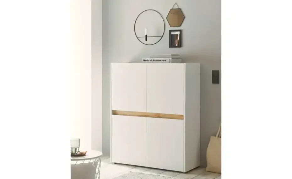 Highboard Cande | Weiß, Eiche (Nachbildung) | Höffner