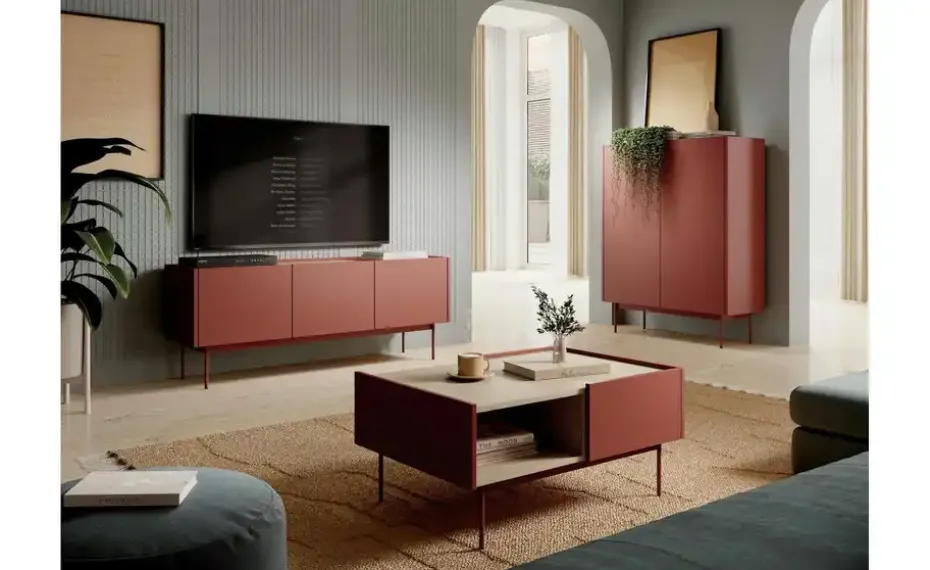 Highboard Color | Eiche, Rot | Möbel Höffner