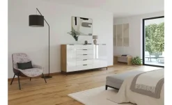 Highboard Flipp | Graphit, Weiß, Eiche Artisan (Nachbildung)