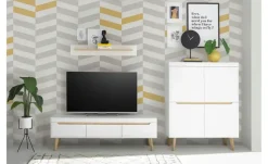 Highboard Malaren | Weiß, Eiche (Nachbildung) | Höffner