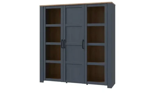 Highboard Toneo | Eiche (Nachbildung), Dunkelblau