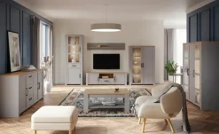 Highboard Toneo | Eiche (Nachbildung), Grau | Höffner