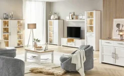 Highboard Toneo | Eiche (Nachbildung), Weiß | Höffner