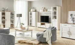 Highboard Toneo | Eiche (Nachbildung), Weiß | Höffner