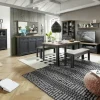 Highboard Varese | Graphit, Asteiche (Nachbildung)
