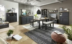 Highboard Varese | Graphit, Asteiche (Nachbildung)