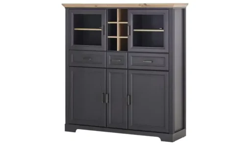 Highboard Varese | Graphit, Asteiche (Nachbildung)