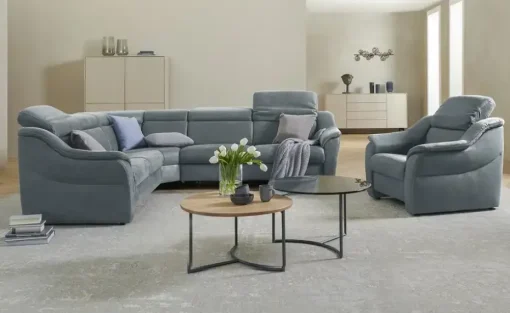himolla Ecksofa 9707 | Dunkelblau, links | Höffner