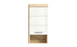 Hängeschrank SCHLOONSEE, Breite 37cm, 1 Tür, 1 offenes Fächer, 1 Einlegeboden, MDF-Front, in verschiedenen Farben erhältlich, Badmöbel, Badschrank, Schrank, Bad Schloonsee | Weiß, wechselbar