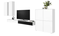 Hänge-TV-Lowboard Stream Premium | Weiß, matt, Schwarz