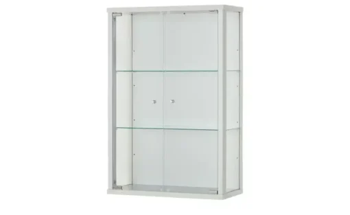 Hängevitrine Cristal | silberfarben, transparent
